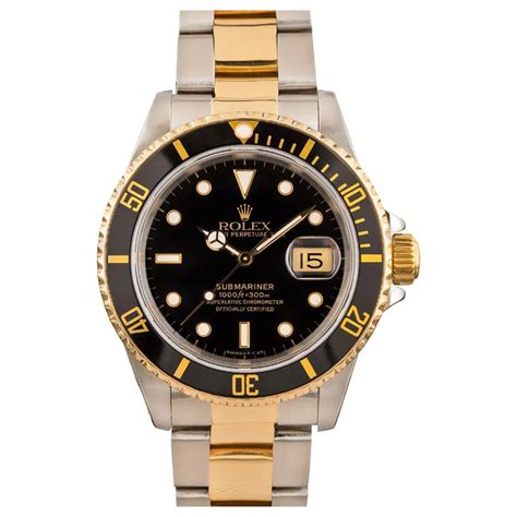 rolex submariner gold silver|rolex 16613 vs 16613t.